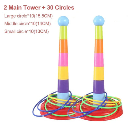 Kids Throw Ring Stacking Circle Game Toy – Interactive Indoor & Outdoor Parent-Child Educational Early Learning Fun Gift