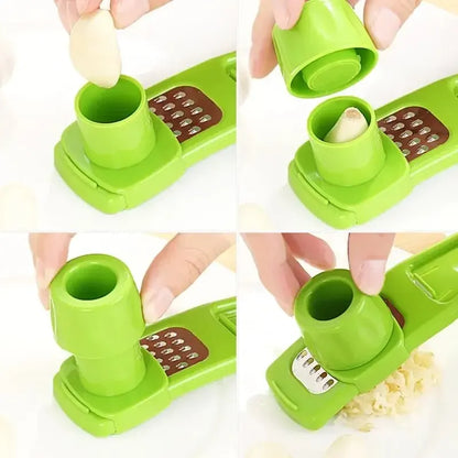 Mini Garlic Grinder - Creative Manual Garlic Press, Green Kitchen Gadget for Easy Garlic Mashing