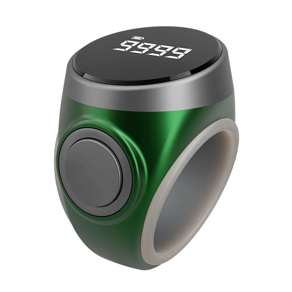Smart Tasbih Tally Counter – Type-C Rechargeable Muslims Zikr Ring with Prayer Time Vibration Reminder