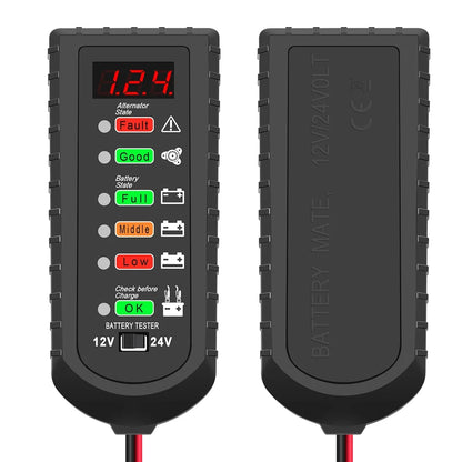 12V 24V Car Battery Tester - LED Voltage Circuit Analyzer with 6 Light Display for Auto Diagnostics