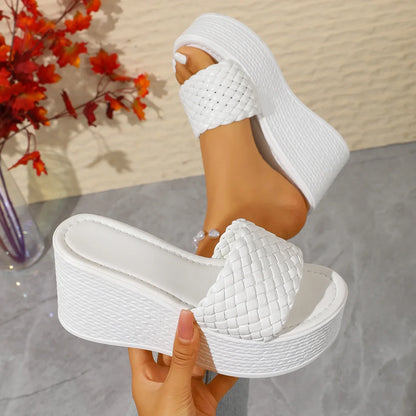 Women's Summer Wedge Sandals - Comfortable Outdoor Beach Casual Slides