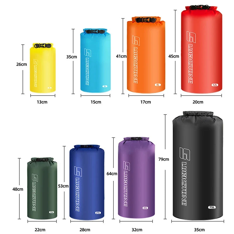 Ultralight Waterproof Dry Bag - 3L/8L/12L/15L/25L/35L/75L Storage Sack for Camping, Boating, Hiking & Rafting