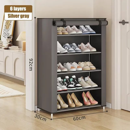 Multi-Tier Space-Saving Shoe Rack – Dustproof & Economical Cabinet for Dormitory or Home Entryway Storage