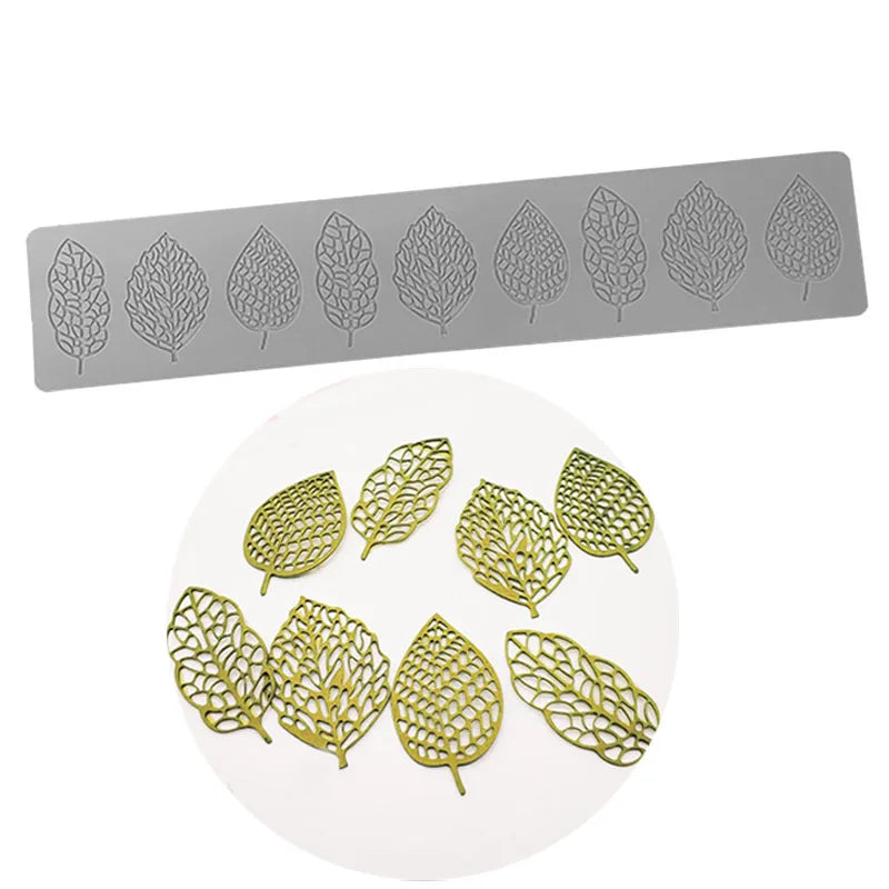Chinoiserie Pavilion Silicone Mold — DIY Leaf, Flower & Swan Sugar Lace Pad for Chocolate & Crisp Cake Decoration