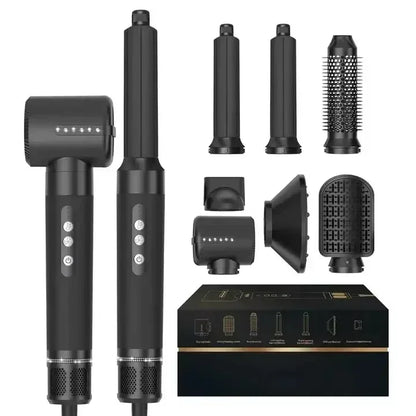 7 in 1 Professional Hair Dryer Set – High-Speed Brushless Motor, Negative Ion Curler, Straightener & Hot Comb