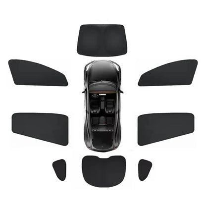 Tesla Model Y Juniper 2025–2026 Sunshade Set – Front, Rear & Side Window Sun Shades, Windshield UV Protection, Outdoor Camping Car Accessories