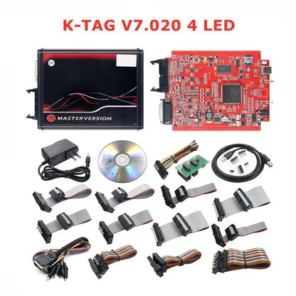 Online Unlimited KESS 2.80 EU Red & KTAG V7.020 OBD2 ECU Chip Tuning Tools – 4 LED Programmer with Version 5.017 Software