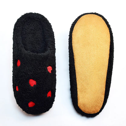 Women’s Winter Heart-Shaped Slippers – Soft Sole Indoor Shoes, Comfortable Quiet Cute Home Slippers