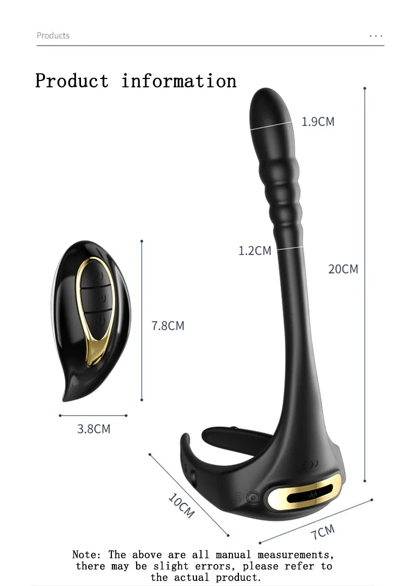 Adjustable Vibrating Penis Ring – Delayed Ejaculation, Enlargement, Prostate & Anal Massage Adult Male Sex Toy