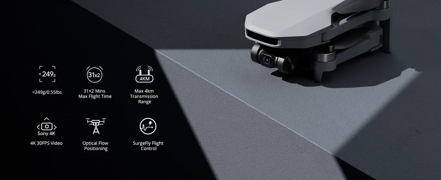 Potensic ATOM SE Drone — Under 249g GPS, Auto Return, Single-Axis Gimbal, EIS, 4KM Waypoint & Follow Me