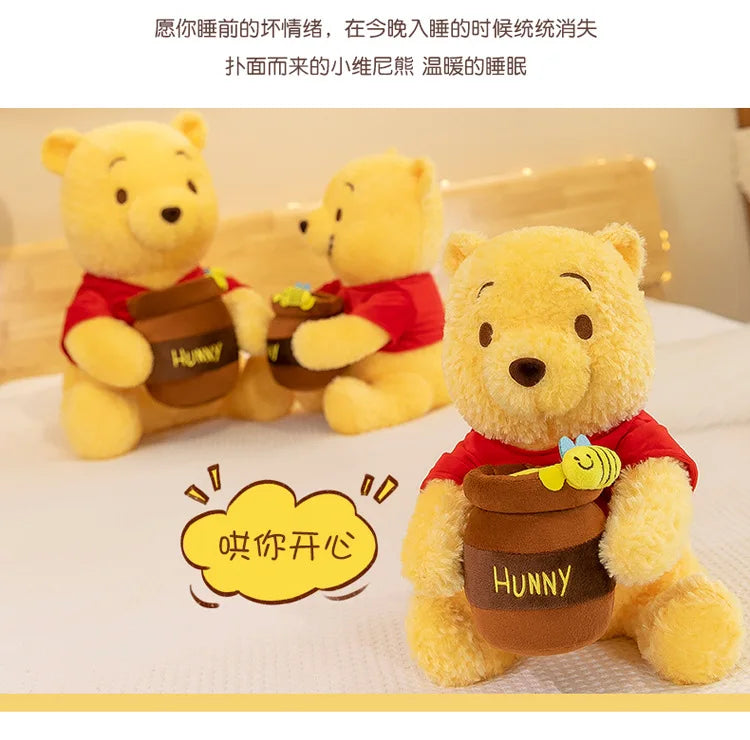 35–55cm Winnie the Pooh Plush Toy — Anime Disney Honey Jar Soft Stuffed Pooh Bear for Kids, Children, Kawaii Birthday Gift