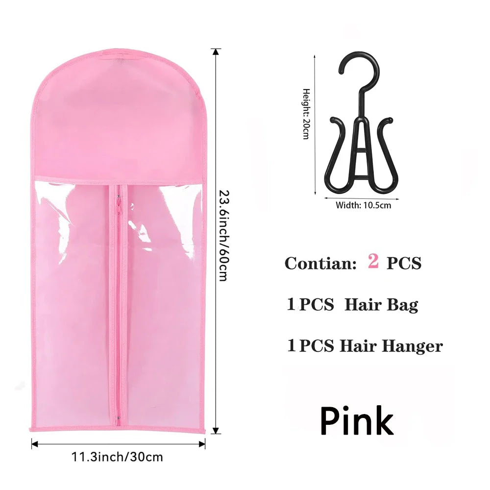 Extra Long Wig Storage Bag | Hair Extension Storage with Hanger for Wigs, Hairpieces & Extensions