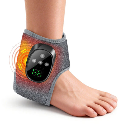 Electric Heated Foot Massager - Cordless Vibration Ankle Wrap for Home & Office Relaxation