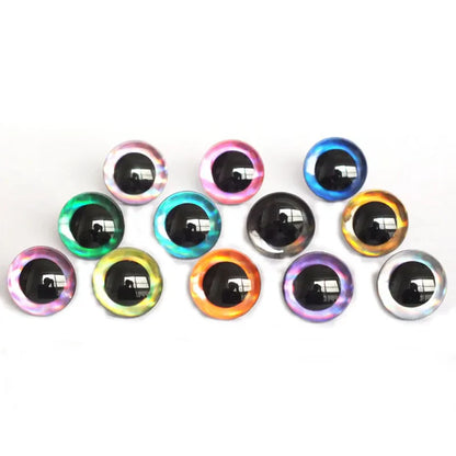 20PCS 3D Colorful Trapezoid Doll Eyes — 12 Colors, Sizes 9mm–35mm for DIY Crafting & Toy Making