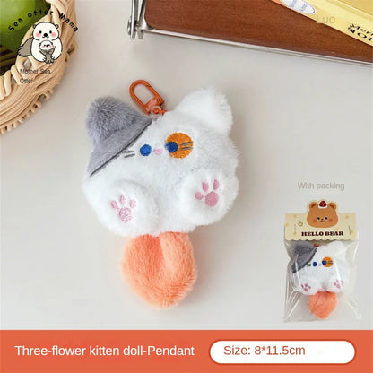 Cute Plush Cat Doll Pendant – Backpack Charm & Couple Bag Keychain Decorative Gift for Girls