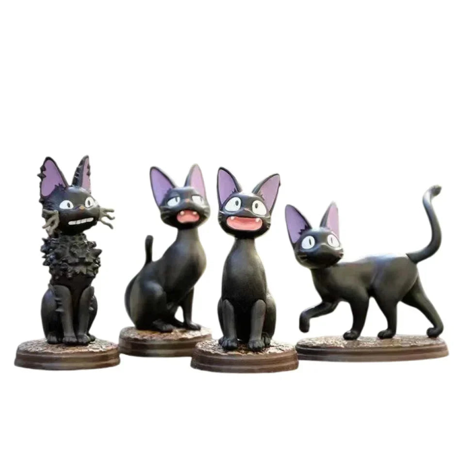 6PCS Cartoon Black Cat PVC Figure Set — Jiji/Gigi Action Dolls, Hayao Miyazaki Collectible Toy for Kids Birthday Gift