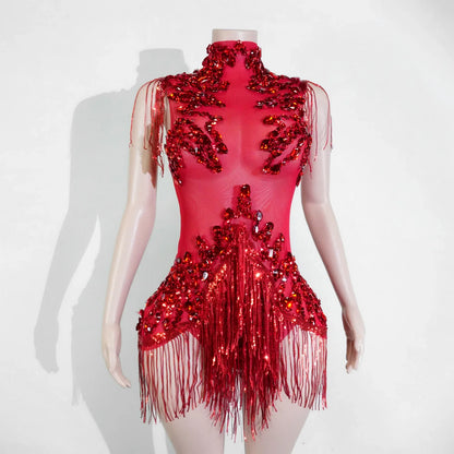 Sexy Shiny Silver Sequin & Black Spandex Jumpsuit — 2025 Women’s Prom, Dancer & Stage Performance Costume