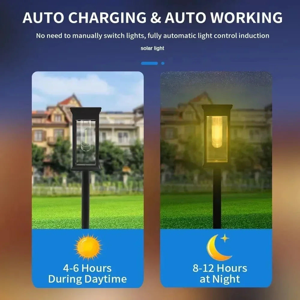 Waterproof LED Solar Garden Lights – Automatic Outdoor Pathway & Driveway Lighting with Dusk-to-Dawn Sensor