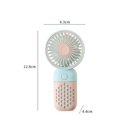 Mini Cartoon USB Handheld Fan – Portable Pocket-Sized Charging Fan for Home, Office, Outdoor & Student Dorm Use