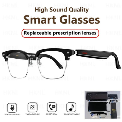 Hiwego Smart Glasses – Blue Light Filtering Polarized Lenses with Audio, Built-in Mic, Speakers, Touch & Voice Assistant for Music