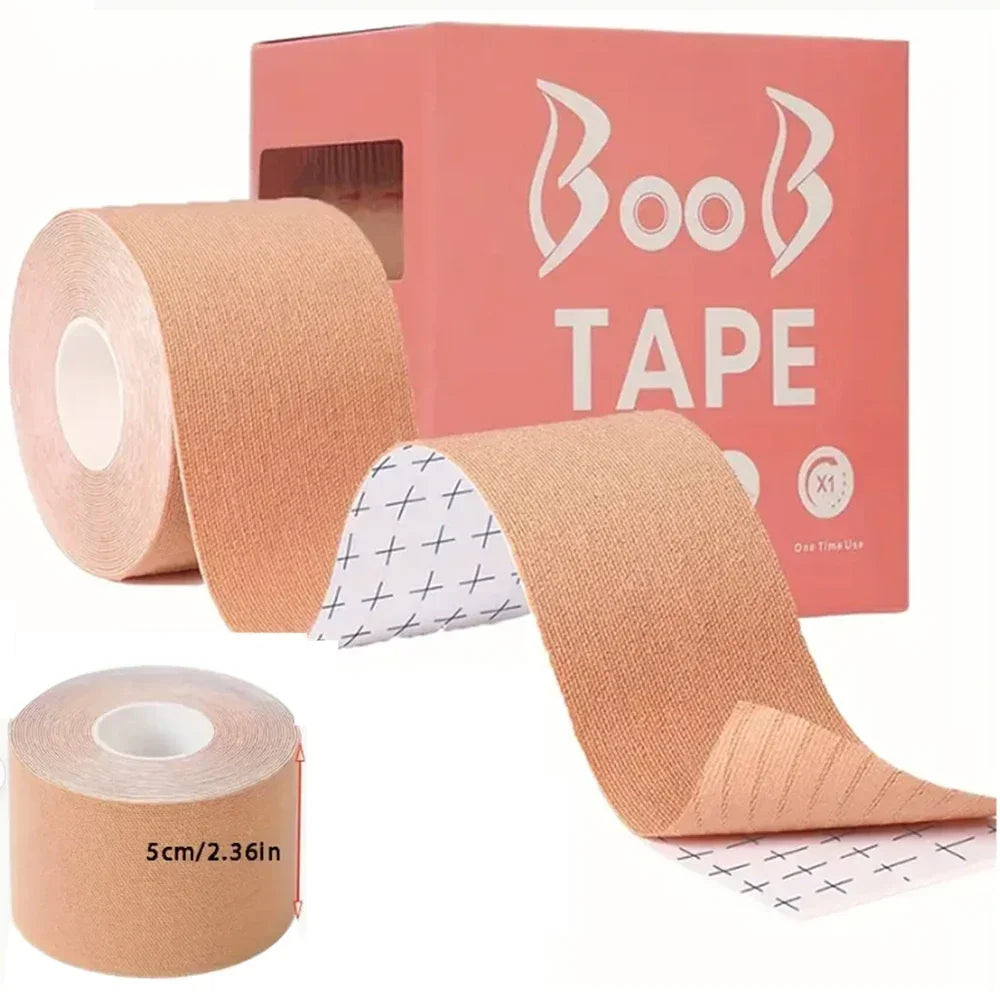 Elastic Breast Lifting Tape — Skin Tone, Invisible, Breathable, Traceless & Anti-Sagging for Strapless Outfits