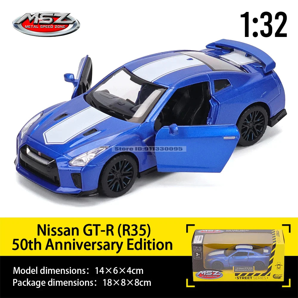 MSZ 1:32 Die-Cast Car Model — Porsche 911 GT3 RS, Audi, BMW & Nissan Alloy Toy Collectible, Decorative Gift for Kids & Adults