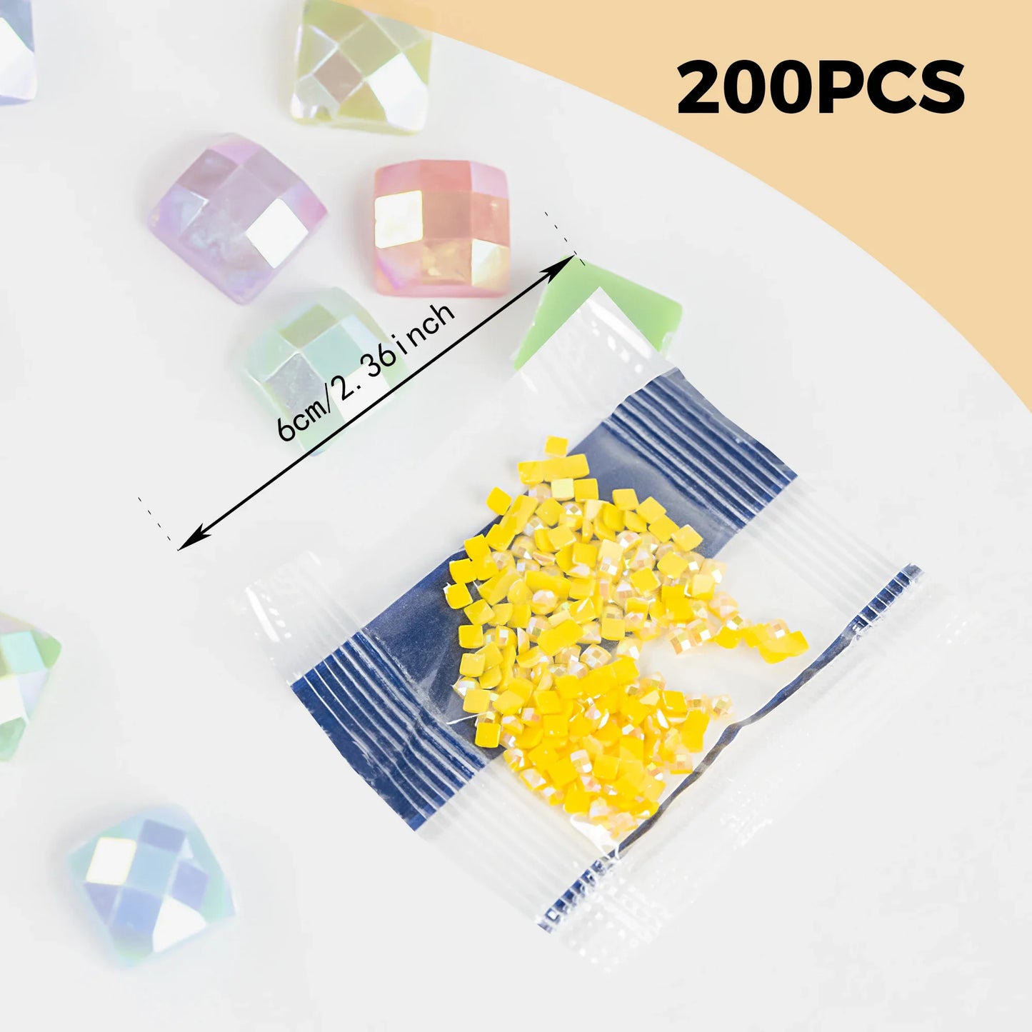 60 Colors Resin AB Diamond Beads – 2.5MM Square Drills for 5D Diamond Painting Accessories