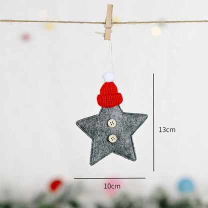 Red Star Christmas Tree Ornament – DIY Xmas Pendant New Year Party Gift Home Decor Noel Navidad