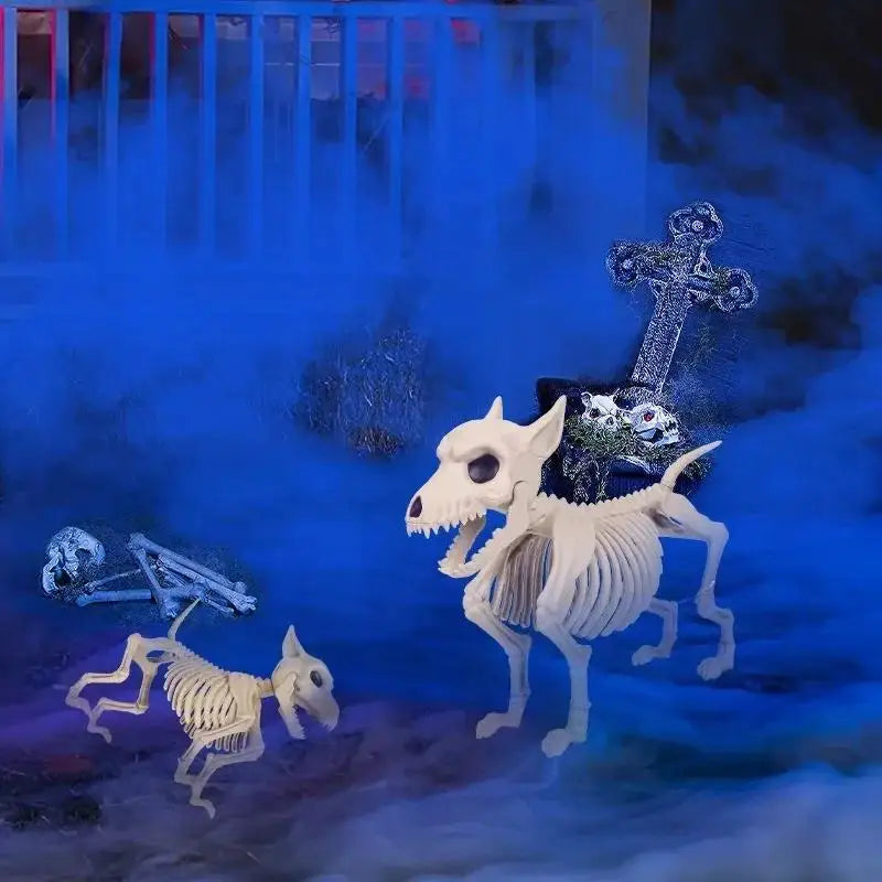 Halloween Little Wolf Skeleton Decoration – Creative Animal Skeleton Ornament for Indoor Outdoor Home & Garden Decor