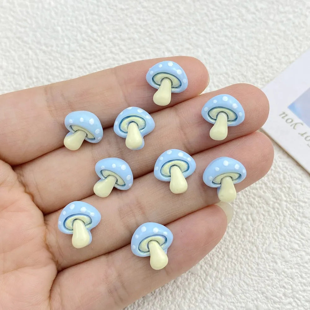Cute Resin Mushroom Charms - 30PCS Flat Back DIY Jewelry, Nail Art & Hair Accessories