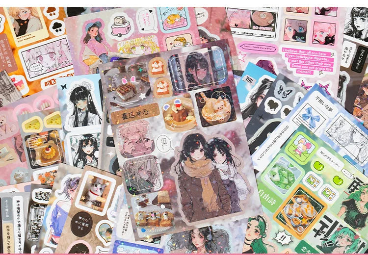 MINKYS 45 Sheets Retro Decorative Stickers – Laptop, Kpop, Toploader, Photocard Sticker Book, Kids Gift & School Stationery