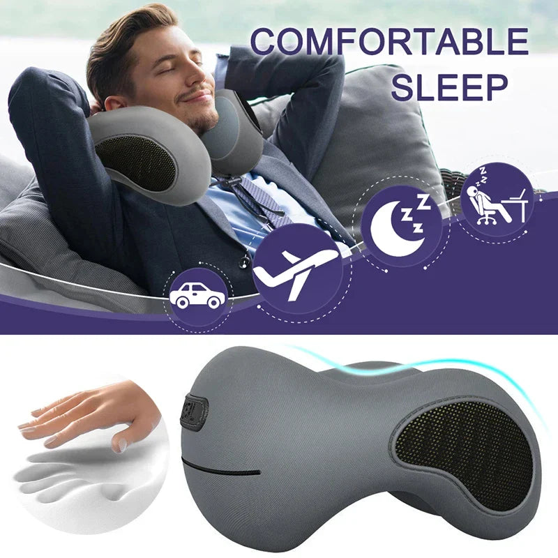Multifunction U-Shaped Neck Pillow – Soft Slow Rebound Travel Pillow for Sleeping, Cervical Support & Massage