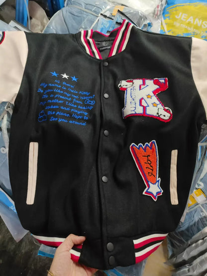 Hello Kitty Baseball Jacket Hoodie – Unisex Sport Coat, Warm Motorcycle Cardigan, Printed Top for Men & Women
