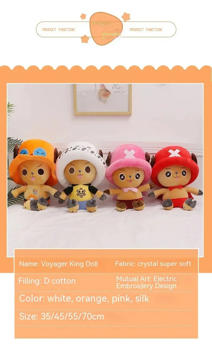 One-Piece Anime Plush — Monkey D. Luffy & Tony Chopper Stuffed Doll, 35–70cm, Sleeping Pillow Toy Gift