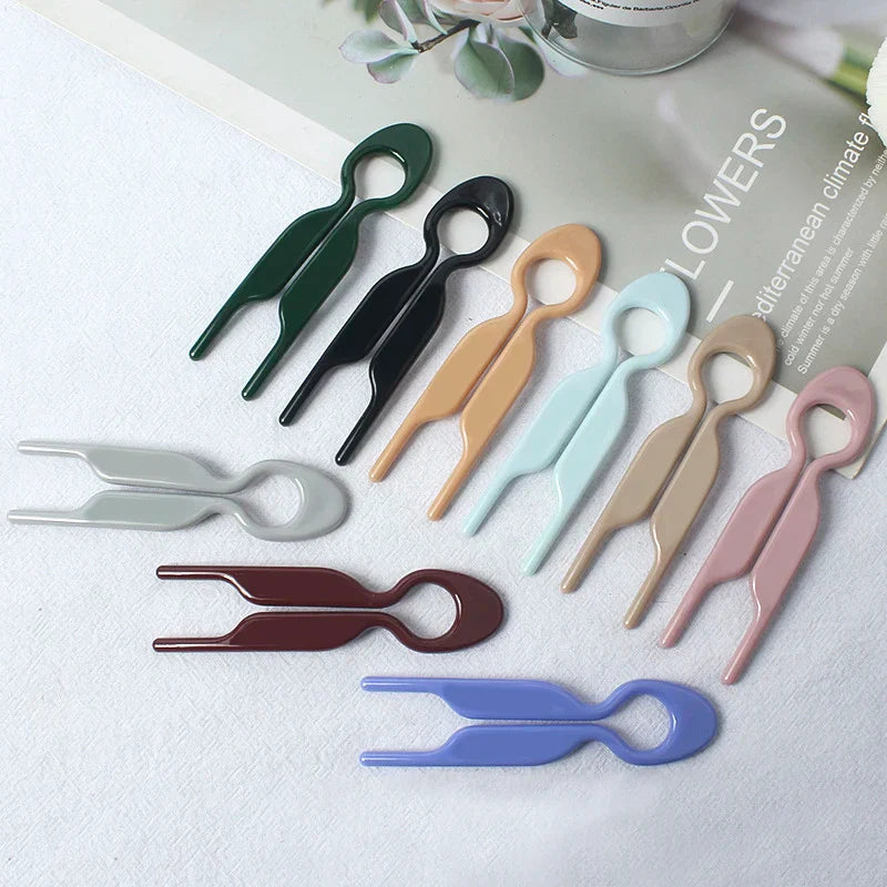 Retro Design U-Shaped Hair Sticks: New Barrettes Clip Hairpins for Women and Girls - Sweet Ponytail Meatball Head Hair Accessories