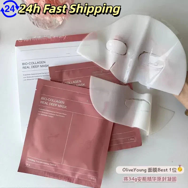 Bio Collagen Facial Mask – Deep Hydrating, Pore Shrinking Overnight Moisturizer Brightening Korean Skincare