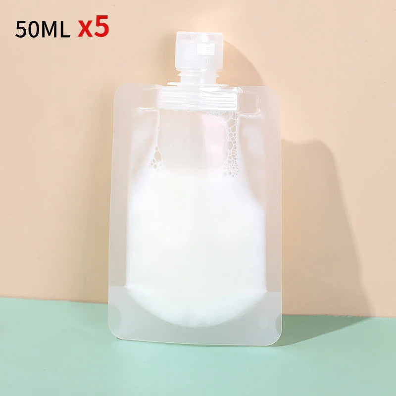 30/50/100ml Refillable Travel Packaging Bags – Portable Lotion, Shampoo, Shower Gel & Makeup Fluid Bottles for Cosmetics