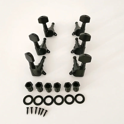 6PCS Locking Guitar Tuning Pegs – 3L3R String Tuners for Acoustic Guitar with Machine Head Knobs