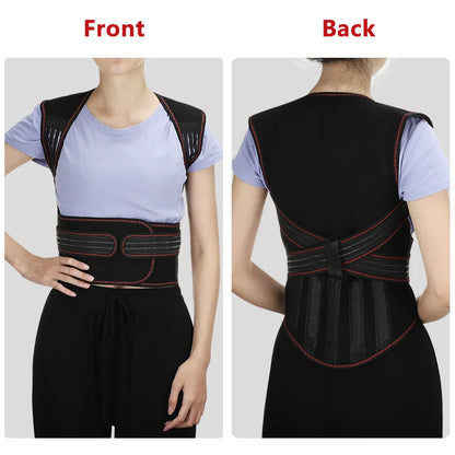 Tourmaline Magnetic Heated Vest — Self-Heating Thermal Waist Brace & Lumbar Support Corset for Posture Correction and Pain Relief