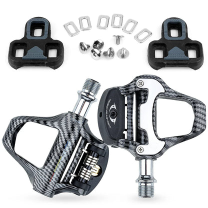 RACEWORK Carbon Fiber Road Bike Pedals Ultra-Light SPD Keo Self-Locking Professional Cycling Pedals