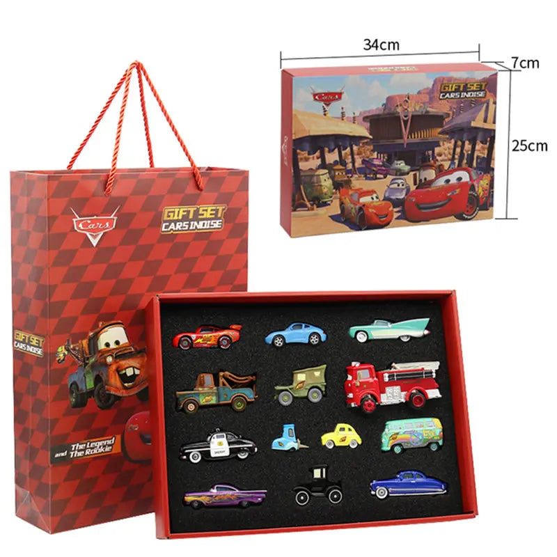 Disney Pixar Cars 3 Diecast Toy Set - Lightning McQueen, Mater, Jackson, and Uncle Truck Champion Car Models for Boys, Birthday Gift