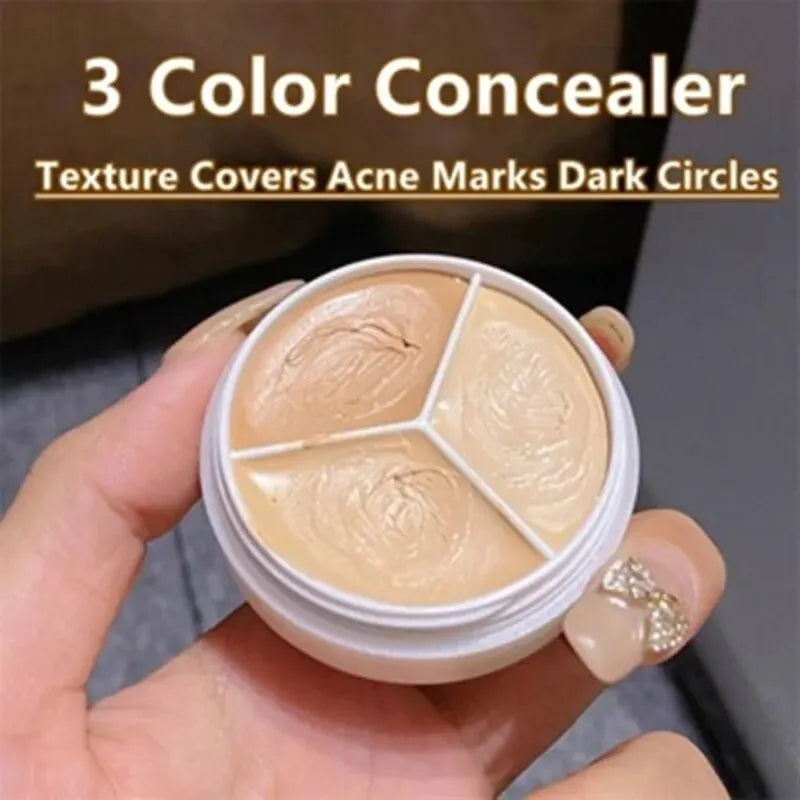 3-Color Concealer Palette – Professional Coverage for Dark Circles and Face Imperfections