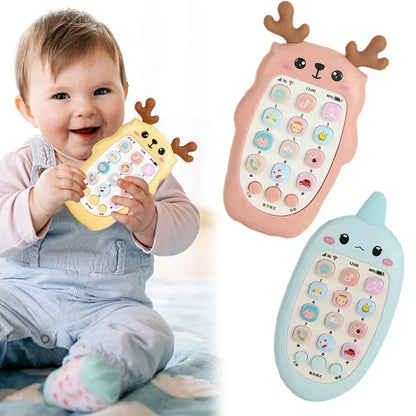 Baby Bilingual Telephone Teether Toy - Musical Voice Learning Phone for Infants