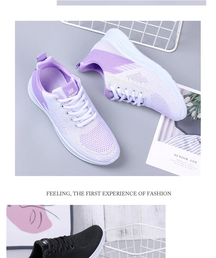 Spring Women's Lightweight Mesh Running Shoes – Breathable, Soft Sole, Sporty & Casual