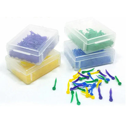 100pcs Disposable Dental Wedges – Plastic Arc Concave Diastema Wedges with Circular Hole for Dentist Use