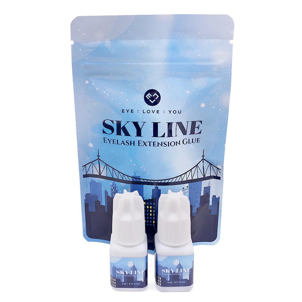 Sky Glue Eyelash Extension Adhesive 5ml – Fast-Drying 0.5s False Lash Glue with Makeup Bag