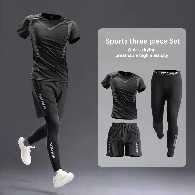 All-Season Men’s Sportswear 5-Piece Set — Tracksuit for Running, Cycling, Fitness & Hiking
