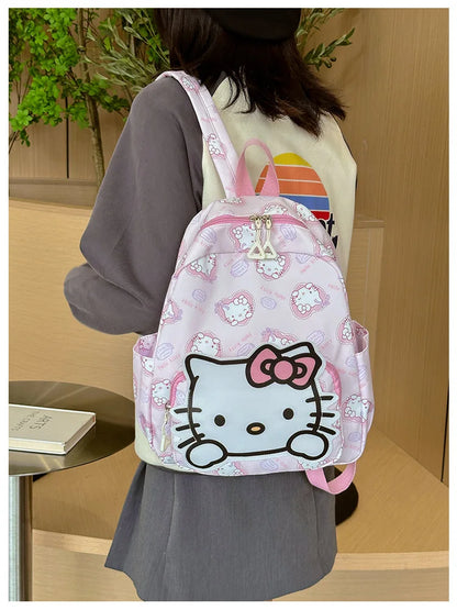 Anime Cartoon Kuromi, Melody & Cinnamoroll Backpack – Kawaii Canvas Schoolbag for Boys & Girls, Hello Kitty Fashion Kids Backpack