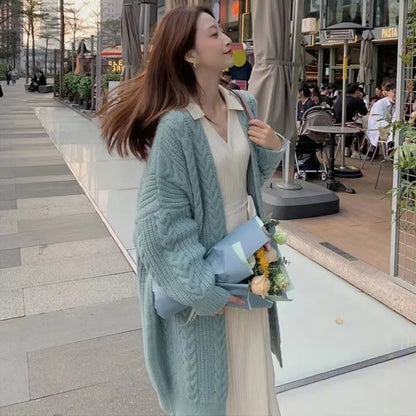Women's Hollow Out Knitted Cardigan Coat – Casual Loose Fit, Big Size 4XL, Long Gilet Sweater Jacket