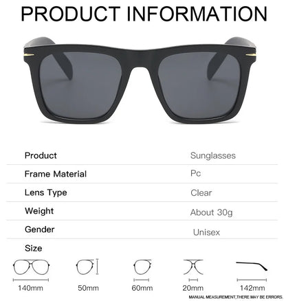 Vintage Square Sunglasses for Men – Classic Retro Gradient Designer Shades